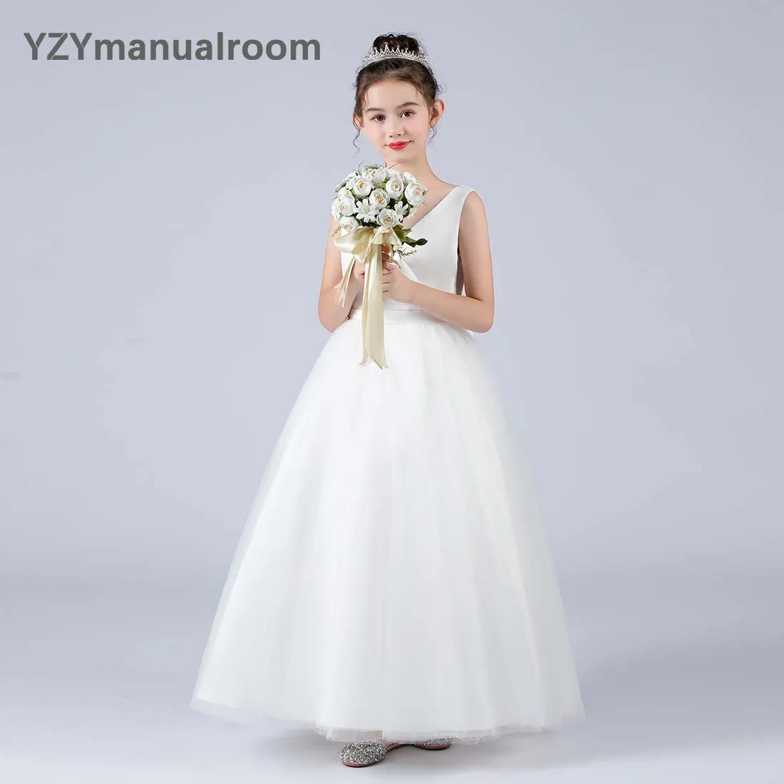 Платья с цветочным узором для девочек свадебные платья подружки невесты тюлевая