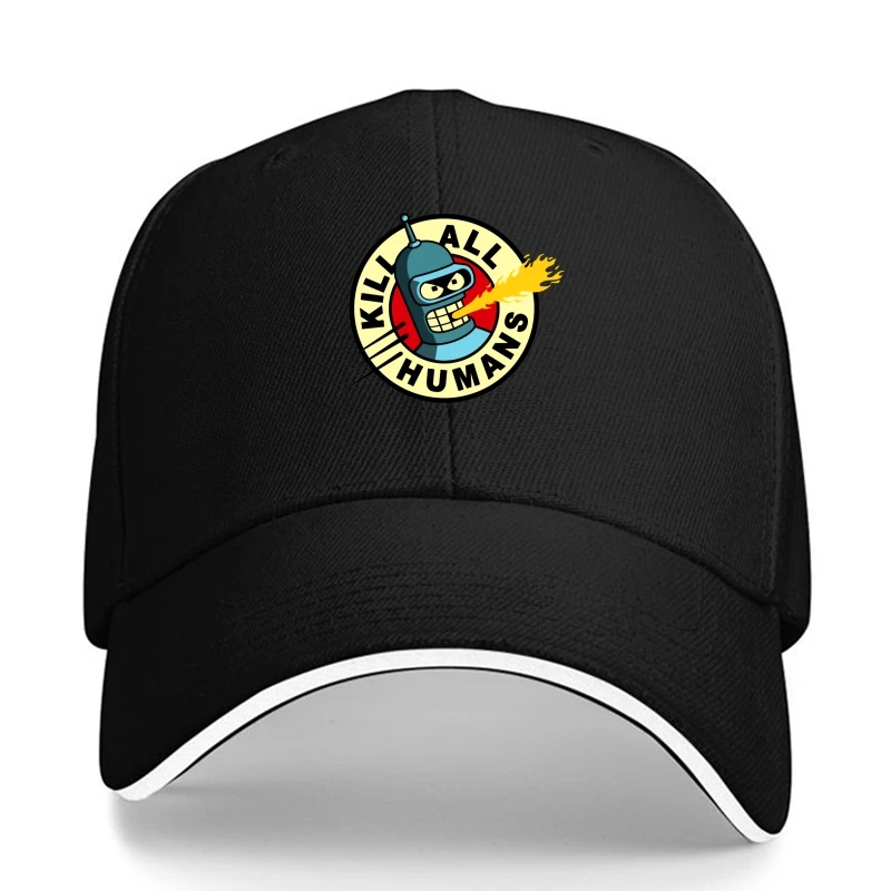 Бейсбольная кепка KILL ALL HUMANS BENDER ROBOT BEER ФИЛЬМ ТВ ПЛАКАТ РЕТРО ПОДАРОК ИСКУССТВО