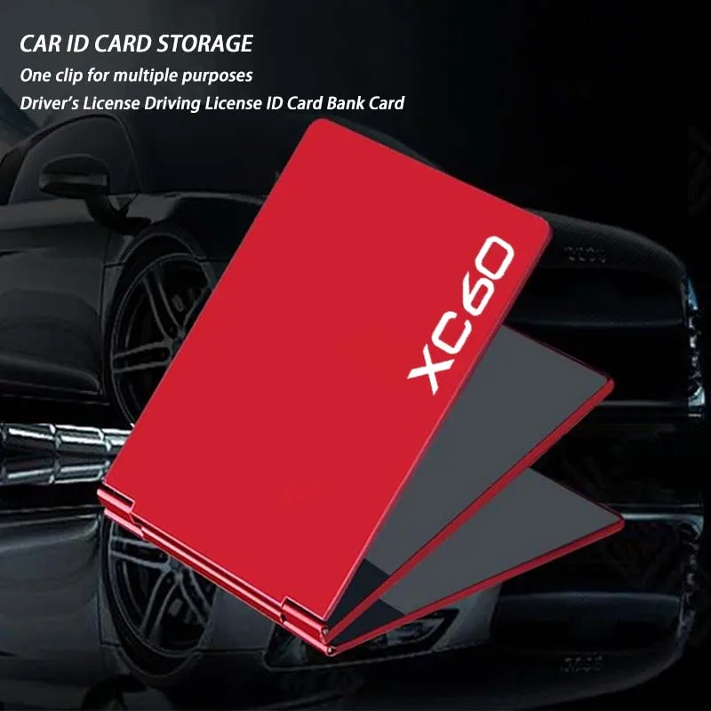 

Car Driver'S License Cover Metal Aluminum Alloy Document Cover For Volvo XC60 V60 XC90 XC70 XC40 S60 V40 X50 2023 Accessories