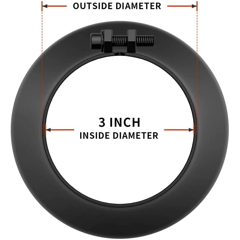 2X 3-дюймовый черный наконечник выхлопной трубы внутренний диаметр наконечника