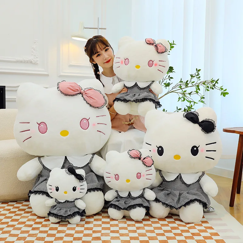 Плюшевая кукла Hellokitty Sanrio Dark черное кружевное платье готический стиль подарок для