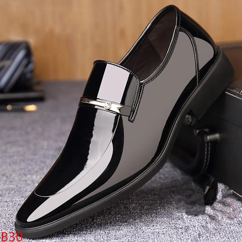 

Mens Patent Leather Shoes Casual Loafers Shoes Business Dress Shoes Men All-Match Wedding Shoes Large Size 44 Zapatos De Hombre