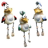 easter resin daze rooster 3pcs funny garden chicken statue ornaments wacky rooster yard figurine home sculpture decoration for