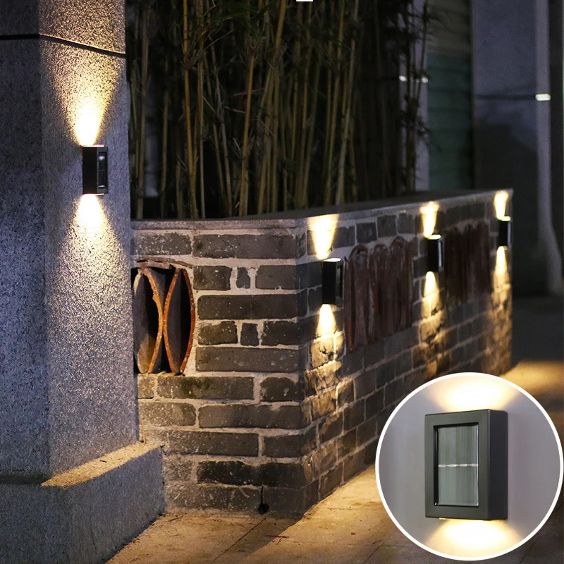 

Уличная Светодиодная лампа на солнечной батарее, умный водонепроницаемый настенный светильник для крыльца, балкона, двора, сада, декоратив...