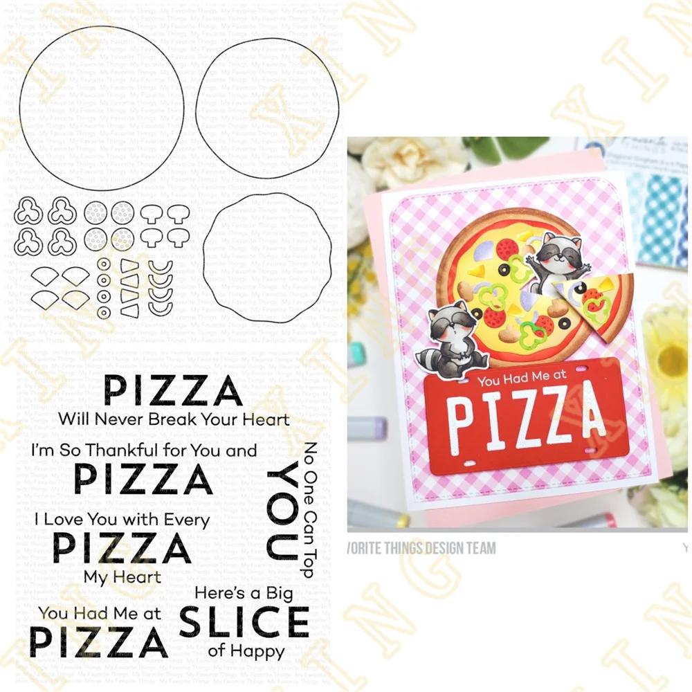 

Pizza My Heart 2023 New Clear Stamps and Metal Cutting Dies Sets for DIY Craft Making Greeting Card Scrapbooking Decoration