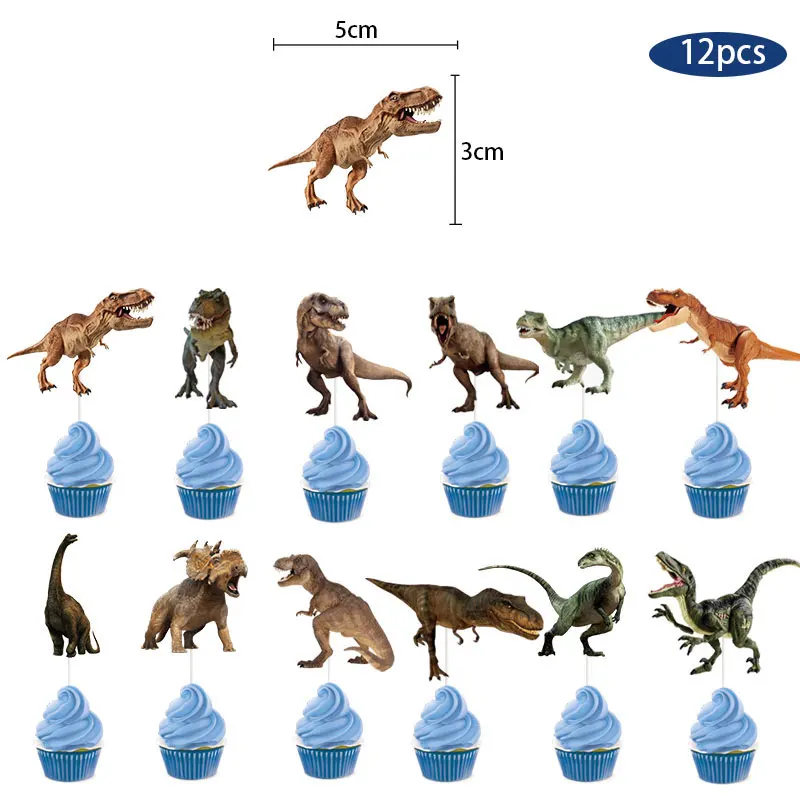 

Динозавр, украшение для торта, Топпер, кекс, флаг, детский душ, джунгли, сафари, мир Юрского периода, динозавр, Декор