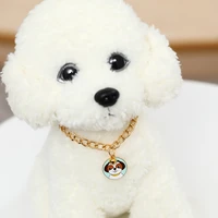 dog cute tag cat necklace aluminum zipper alloy japanese gold plated non fading belt little bell shape dog necklace