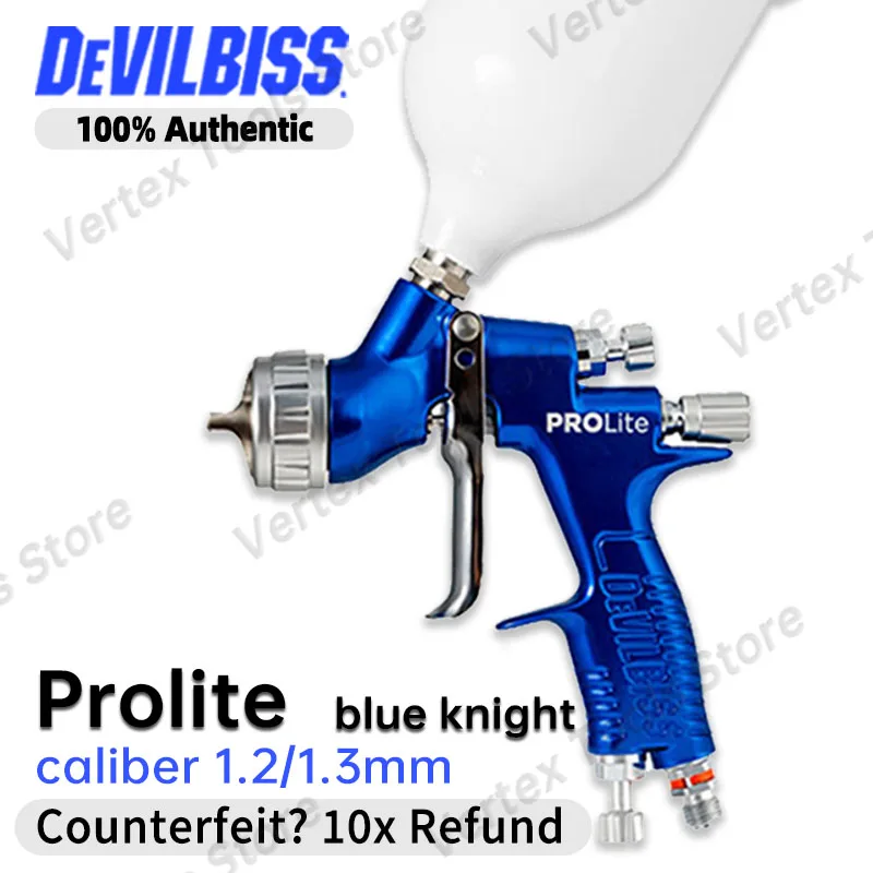 Фото Пистолет-распылитель Prolite Blue Knight для аэрографии с высокой степенью распыления, для финишной отделки и нанесения финишного покрытия, подходит для автомобилей, дерева, мебели и фурнитуры. №1