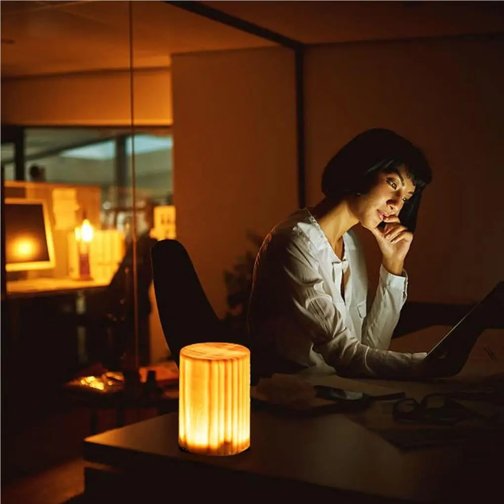 

LED Table Lamp Wood Grain Bedside Soft Lighting USB Charging Nigh-light