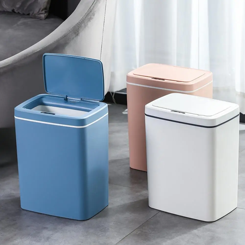 

Intelligent Rubbish Bin Wide Opening Touchless Large Capacity Automatic Motion Sensor Kick Vibration Trash Can for Home