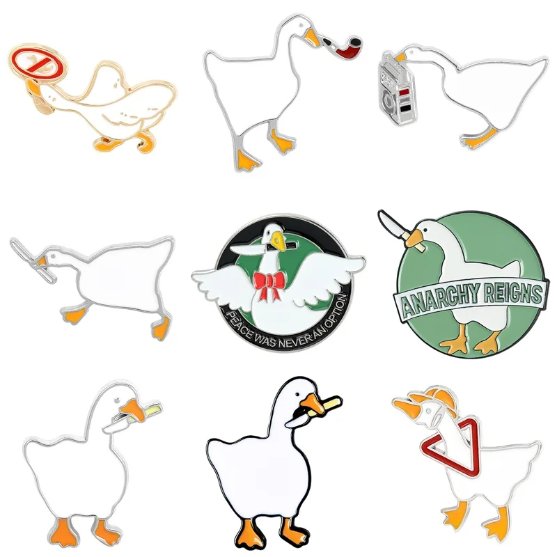 

10 Styles Honk Enamel Pin Custom Naughty Goose Brooch Bag Lapel Pin Cartoon Funny Animal Badge Jewelry Gift for Kids Friends