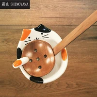 shimoyama spoon rest pot lid holder cat shape kitchen cooking utensil rest organizer soup spoon rack stand kitchen accessories