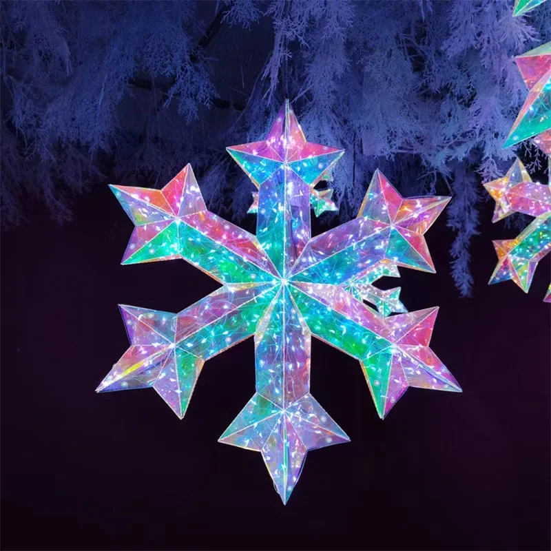 Распродажа подвеска в виде рождественской елки светящаяся лампа снежинки