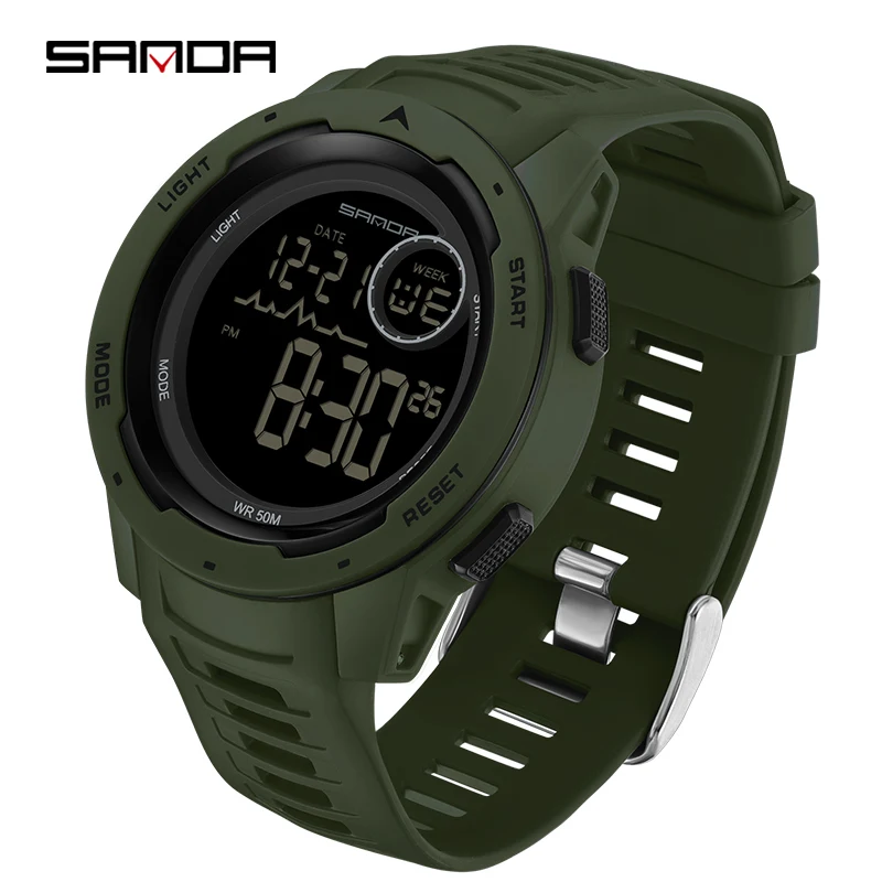

SANDA New Mens Watch 50M Waterproof LED Light Stopwatch Digital Watches Men Fashion Casual Outdoor Sport Wristwatch Montre Homme