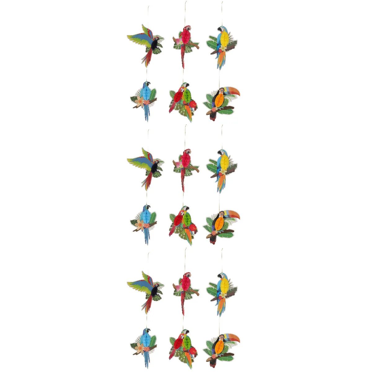 

Party Garland Honeycomb Paper Tropical Hanging Luau Bird Summer Birds Hawaii Ornaments Favor Beach Decor Parrot Honeycombs