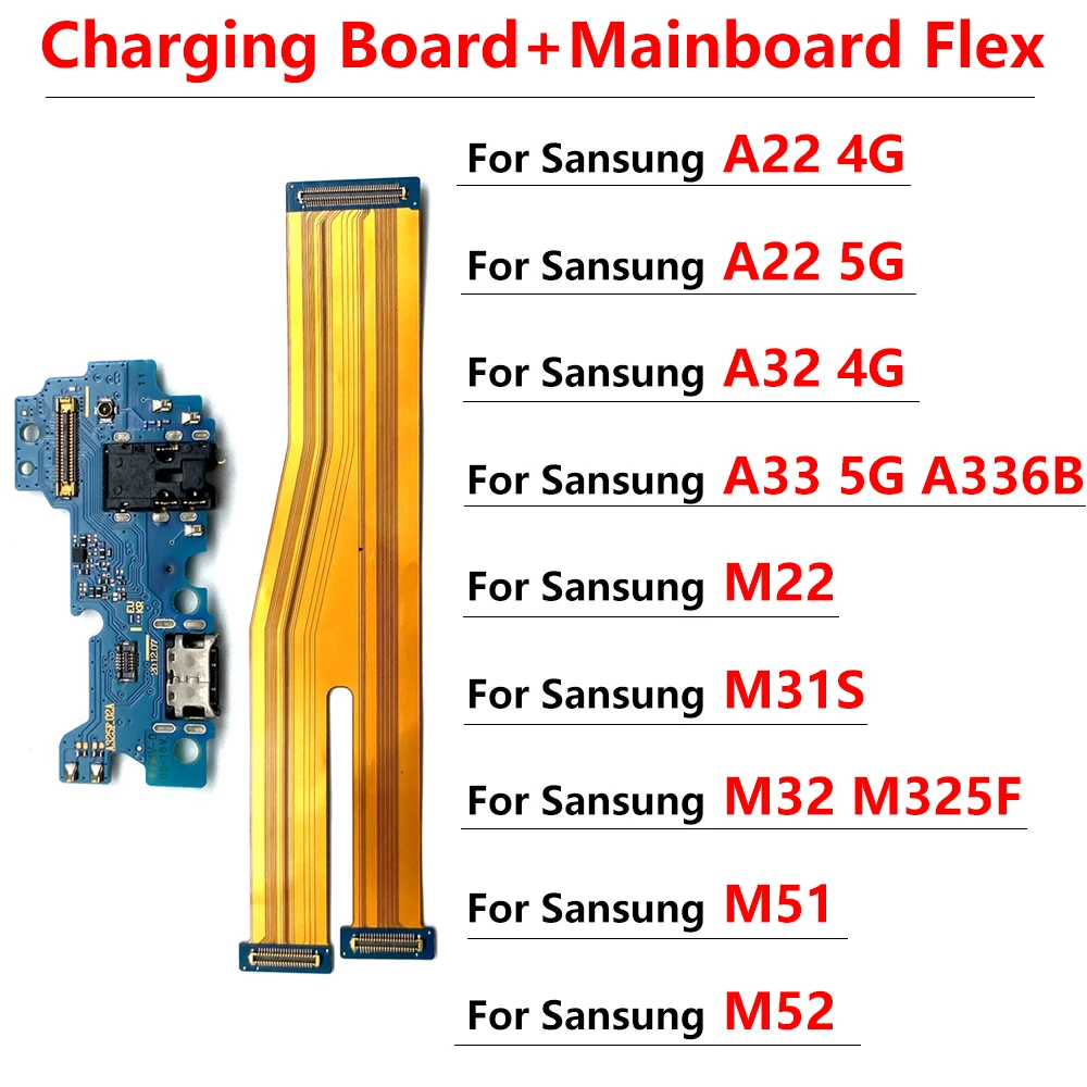 

10pcs USB Charger Charging Dock Port Connector Mainboard Flex Cable For Samsung A22 A32 4G A33 5G M22 M31S M32 M325F M51 M52