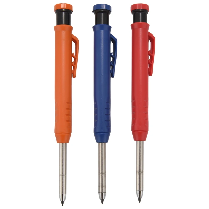 

Mechanical Carpenter Pencils Set With 24 Mechanical Pencil Refill Built-In Sharpener For Architect Draft Drawing