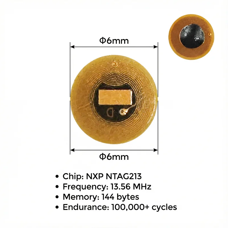 

HENNCER NFC-метки NTAG213 круглые 6 мм