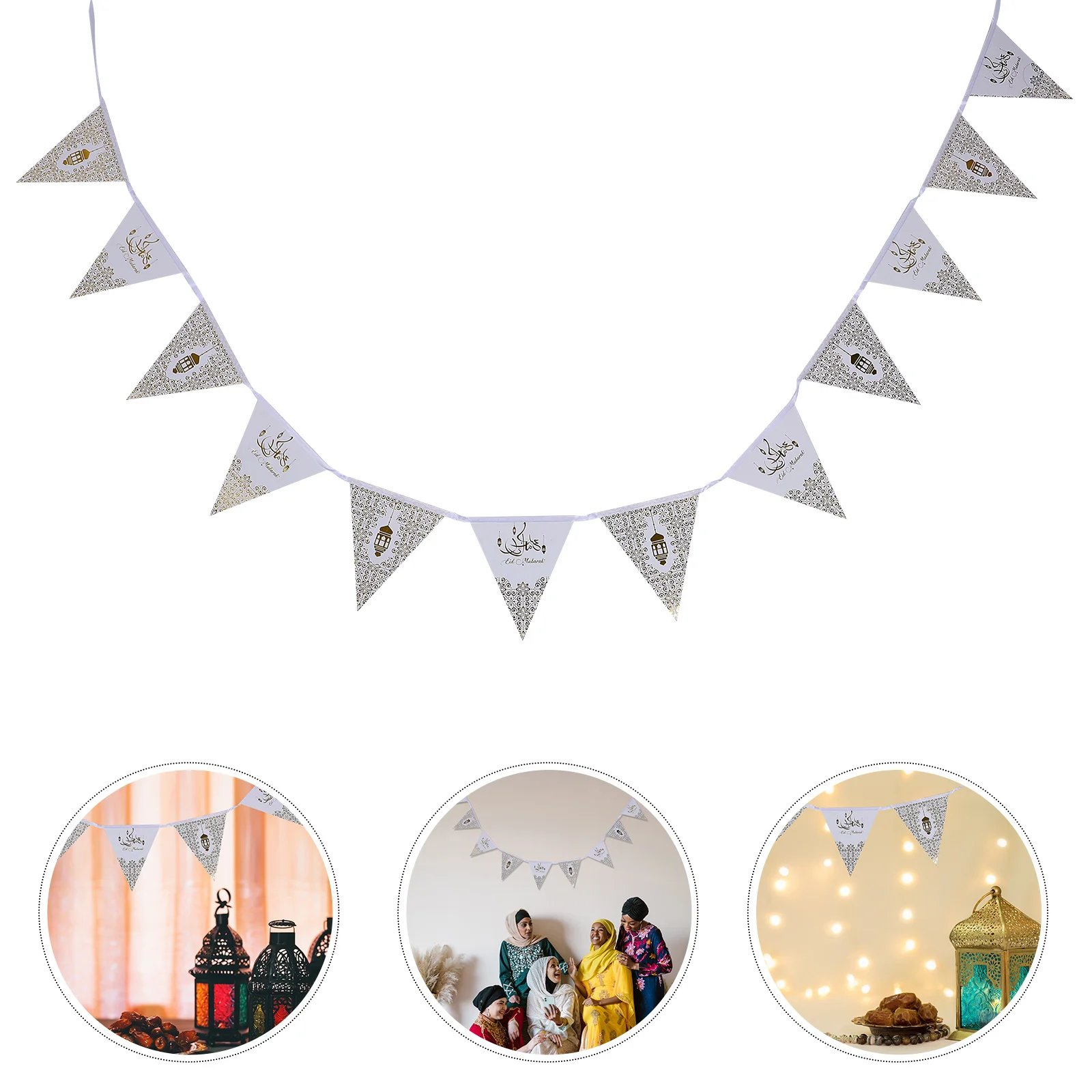 

Баннер Mubarak для вечеринки, украшение для праздника Ид Рамадан, мусульманское украшение, флажки, поставка гирлянд, огненный флаг