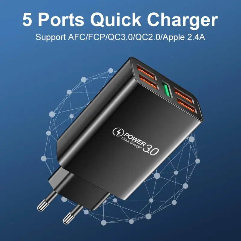 Сетевое зарядное устройство с 5 USB-портами В 2 А |