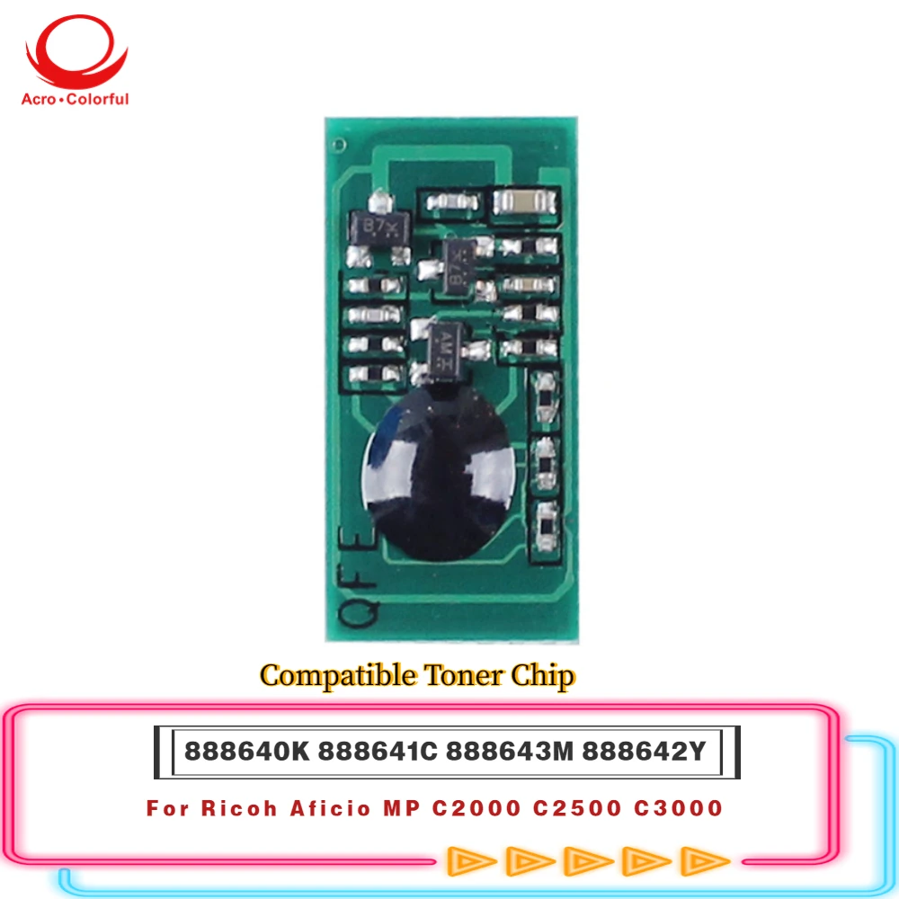 888640K 888641C 888642Y 888643M Тонер-чип для Ricoh Aficio MP C2000 C2500 C3000 лазерного принтера