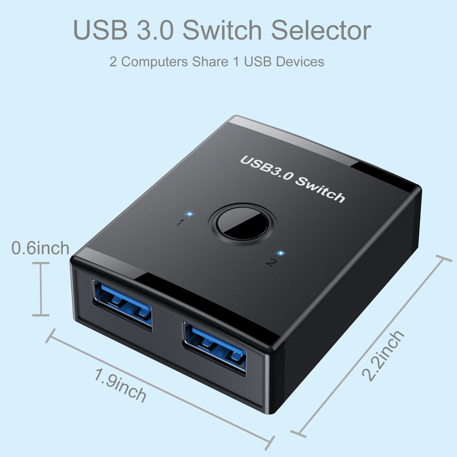 USB Switch KVM USB HUB 3.0 Switcher Selector  KVM Switch for  PC Keyboard Mouse Printer 1 PC Sharing 2 Devices USB Switch images - 6