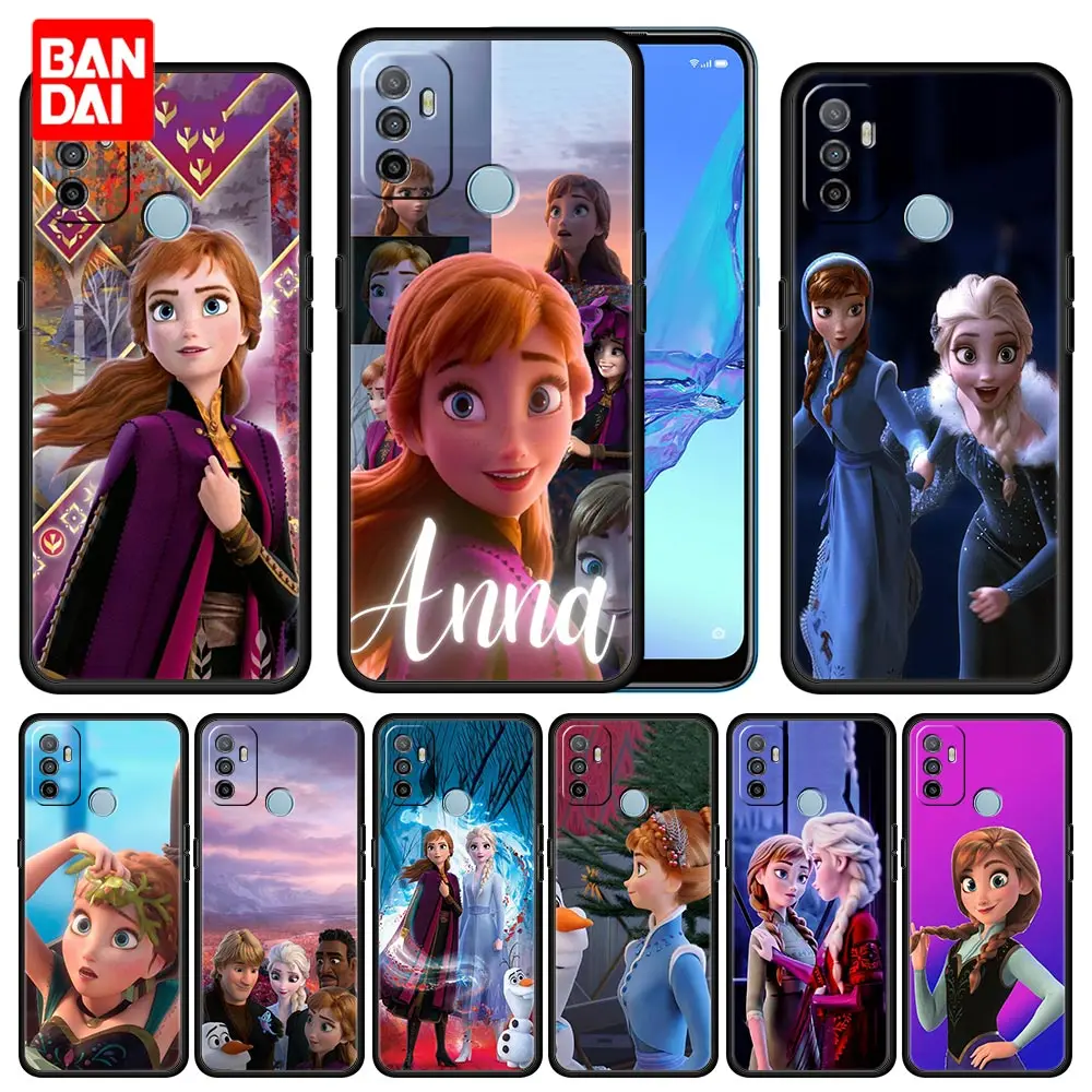 

Disney Frozen Princess Elsa Anna Case for Oppo A53 A52 A3s A5s A9 A15 A31 A54 A74 A93 A94 F19 Pro 4G 2020 Cover Silicone Black