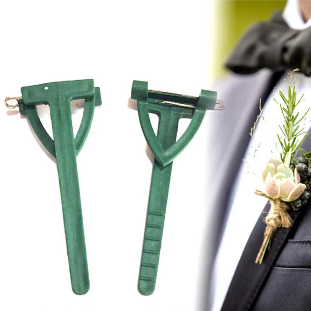 

90 Pcs Plastic Corsage Clips Supplies Floral Bouquet DIY Flower Brooch Bouquets Safety Decorative Magnets Boutonnieres