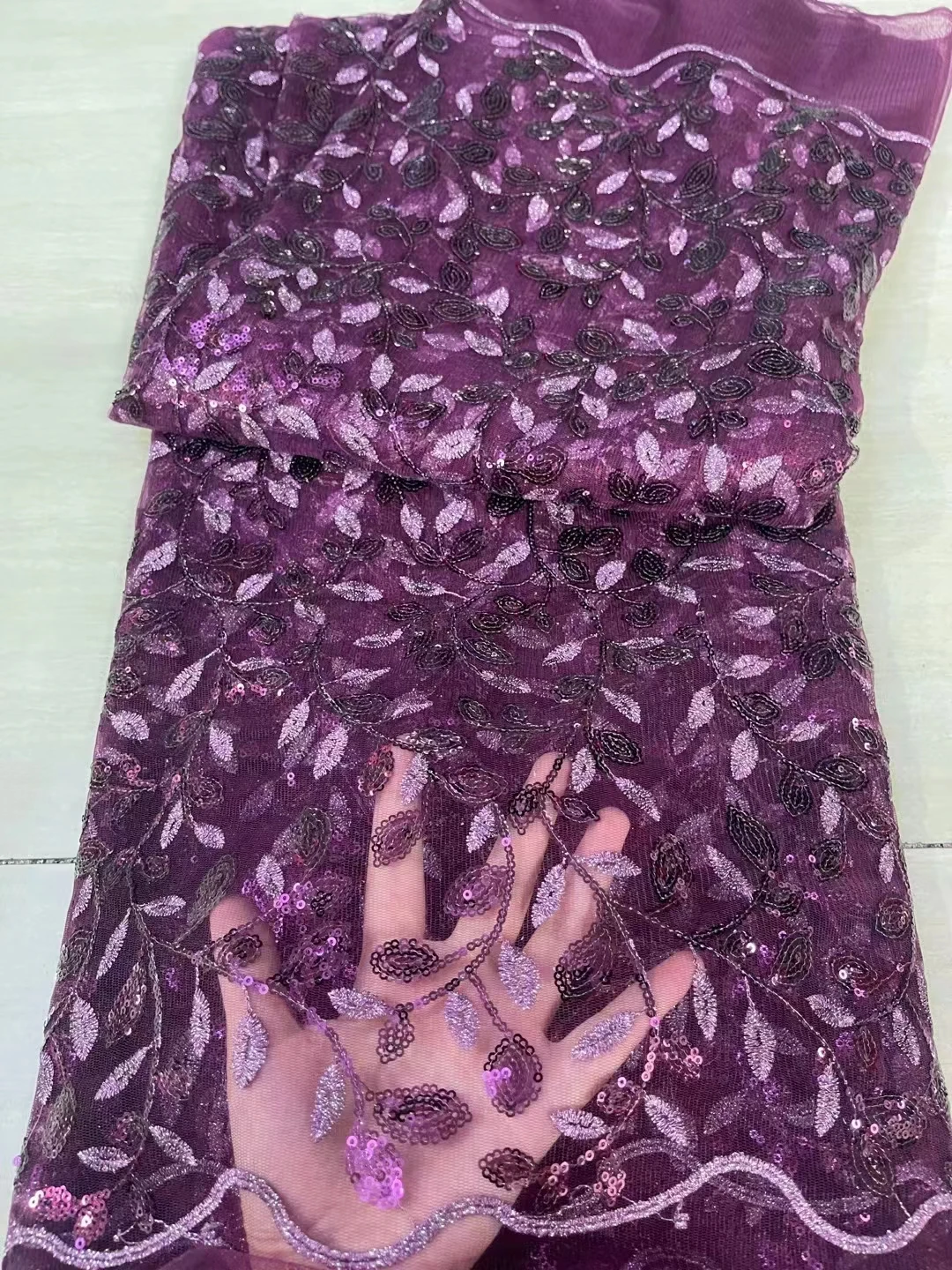 

African Lace Fabric High-End High Quality Sequins Net Tulle Embroidery French Wedding Lace Fabric For Sewing Party Dresses