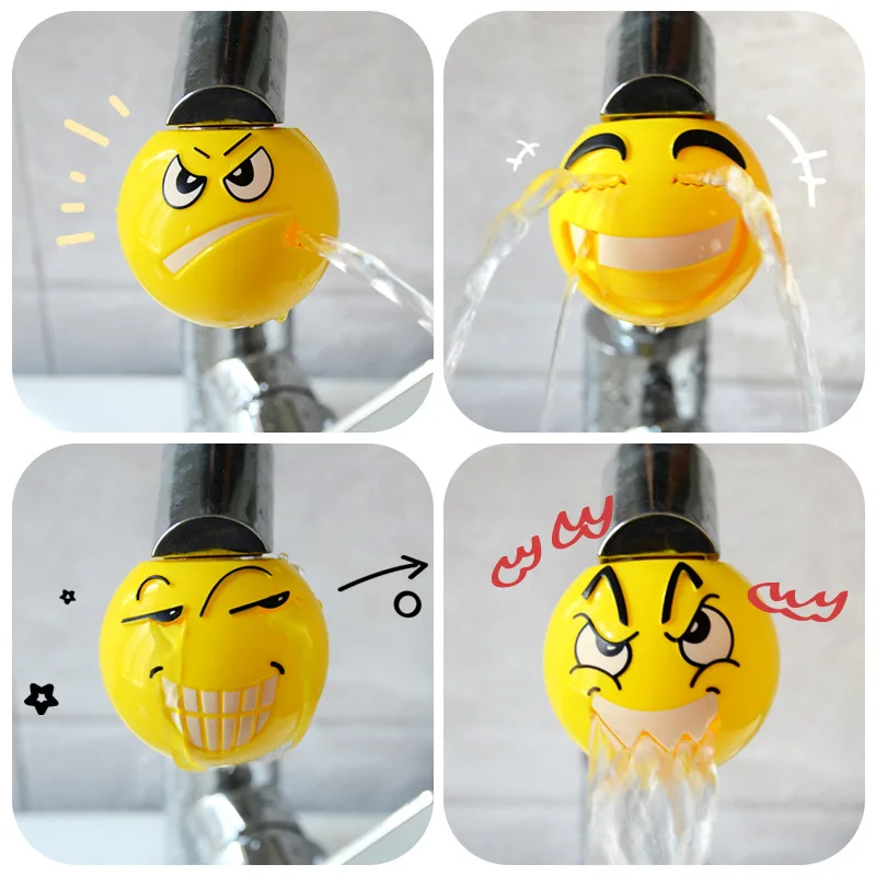 

Faucet Decompression Artifact Funny Props Cartoon Expression Faucet Extender Sprinkler Sprayer Home Decoration Accessories New