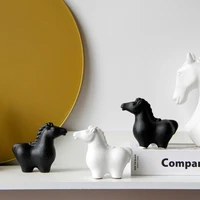 nordic ceramic home d%c3%a9cor modern concise cock rooster horse statue office hotel living room animal art crafts desktop decoration