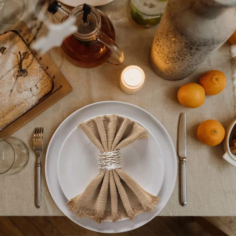 

42x42cm Simple Solid Colour Napkin Reusable Wedding Party Christmas Table Decoration Napkins Restaurant Supplies Cloth Napkins