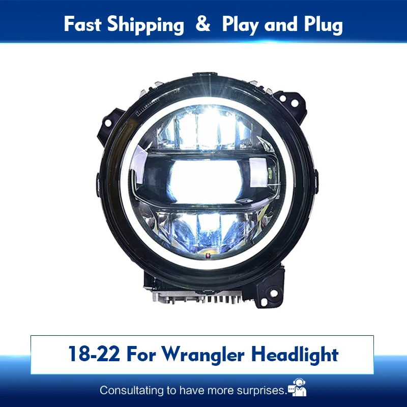 

Автомобильные аксессуары в сборе, лампа головного света для 2018-2022 Jeep Wrangler, передняя фара, Стайлинг, динамический сигнал поворота, автомобиль...