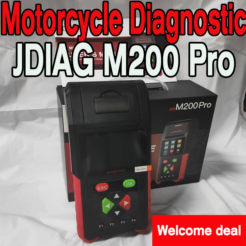 Фото Лучший диагностический инструмент для мотоцикла JDiag M200 Pro 2025 года, поддержка программирования ECU, тестер батареи, автомобильное тестирование M200 Pro №1