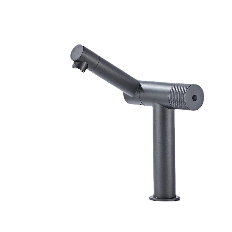 

Смеситель для раковины с горячей и холодной водой, смеситель для раковины, латунный Смеситель для ванной комнаты с поворотом на 360 градусов, складной смеситель, серый смеситель для раковины