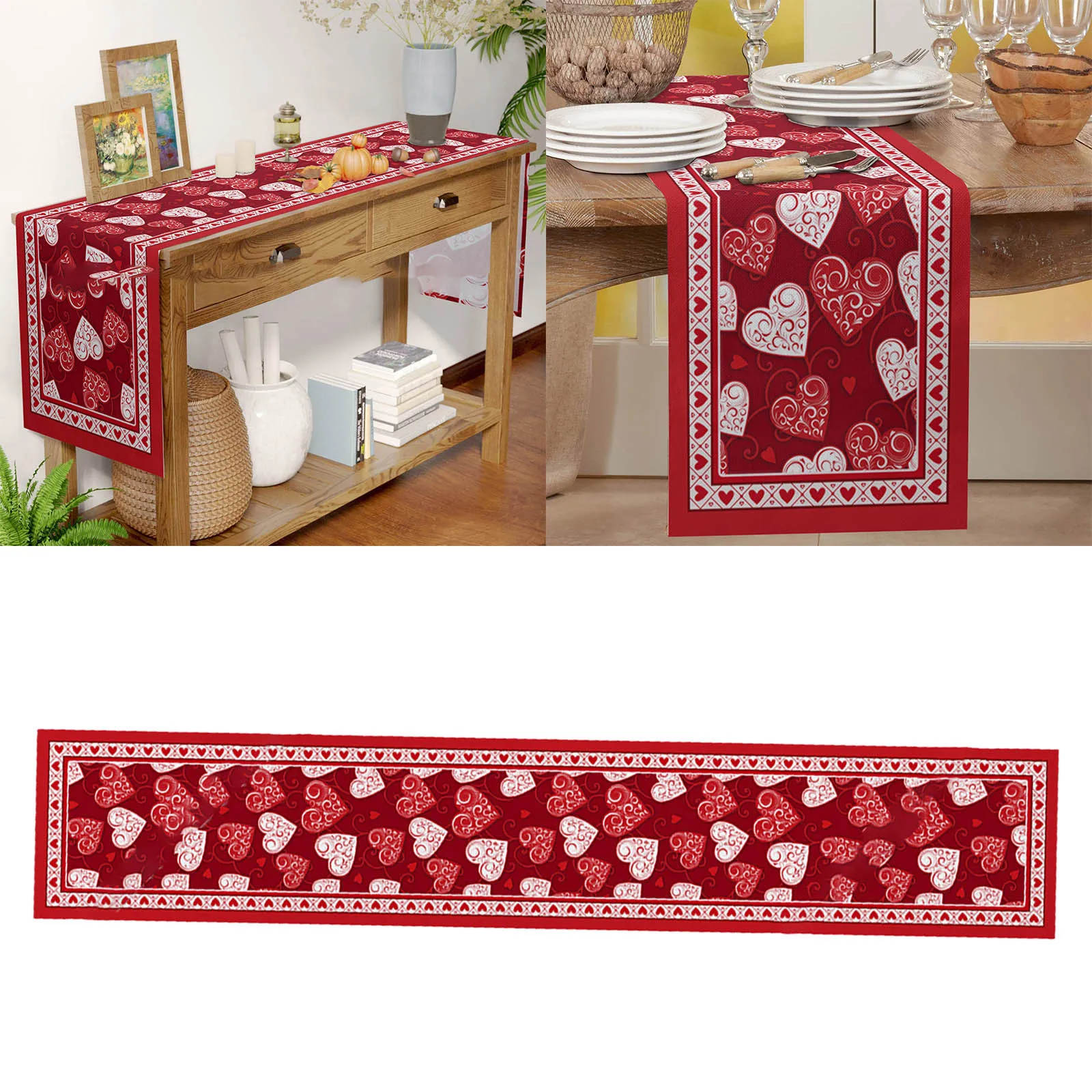 

Креативная Красная любовь, День Святого Валентина, настольный флаг, украшение для стола в американском стиле, льняная скатерть, овальная ск...