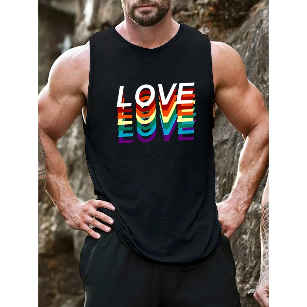 

Мужская майка для фитнеса Badassdude Rainbow Love Wins