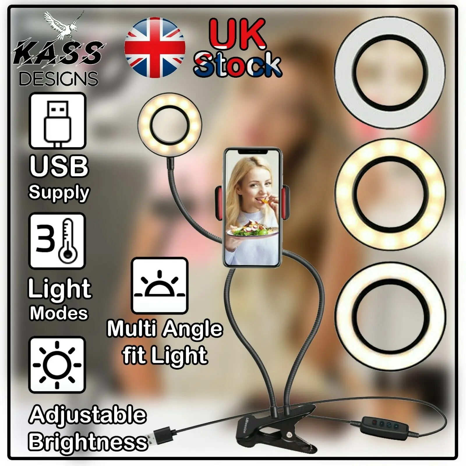 

New New Professional Live Stream Selfie LED Ring Flexible Mobile Phone Holder Tripod