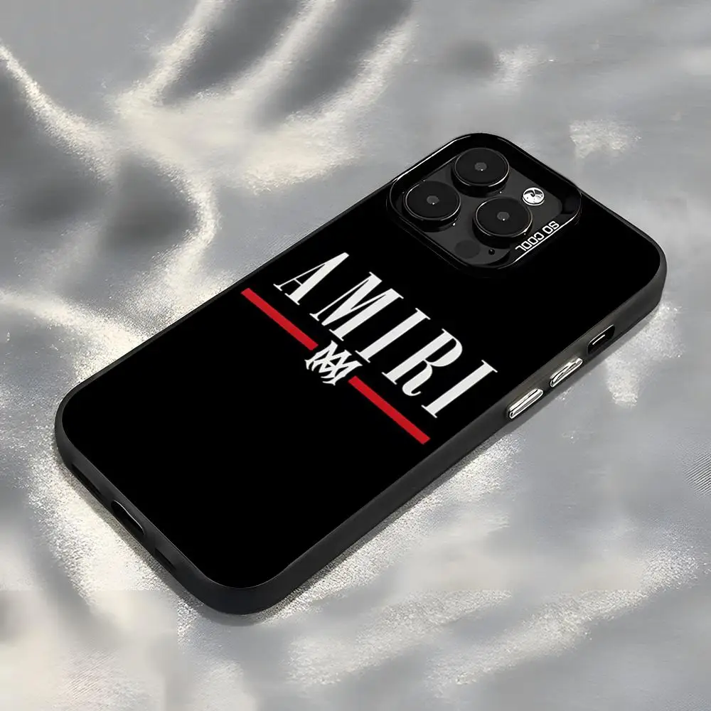 Фото Модный чехол A-Amiri для iPhone 17 Air, 16, 15, 14 Plus, 13, 12, 11 Pro, 7, 8, XS Max, XR, серебристый, черный, с бампером №2