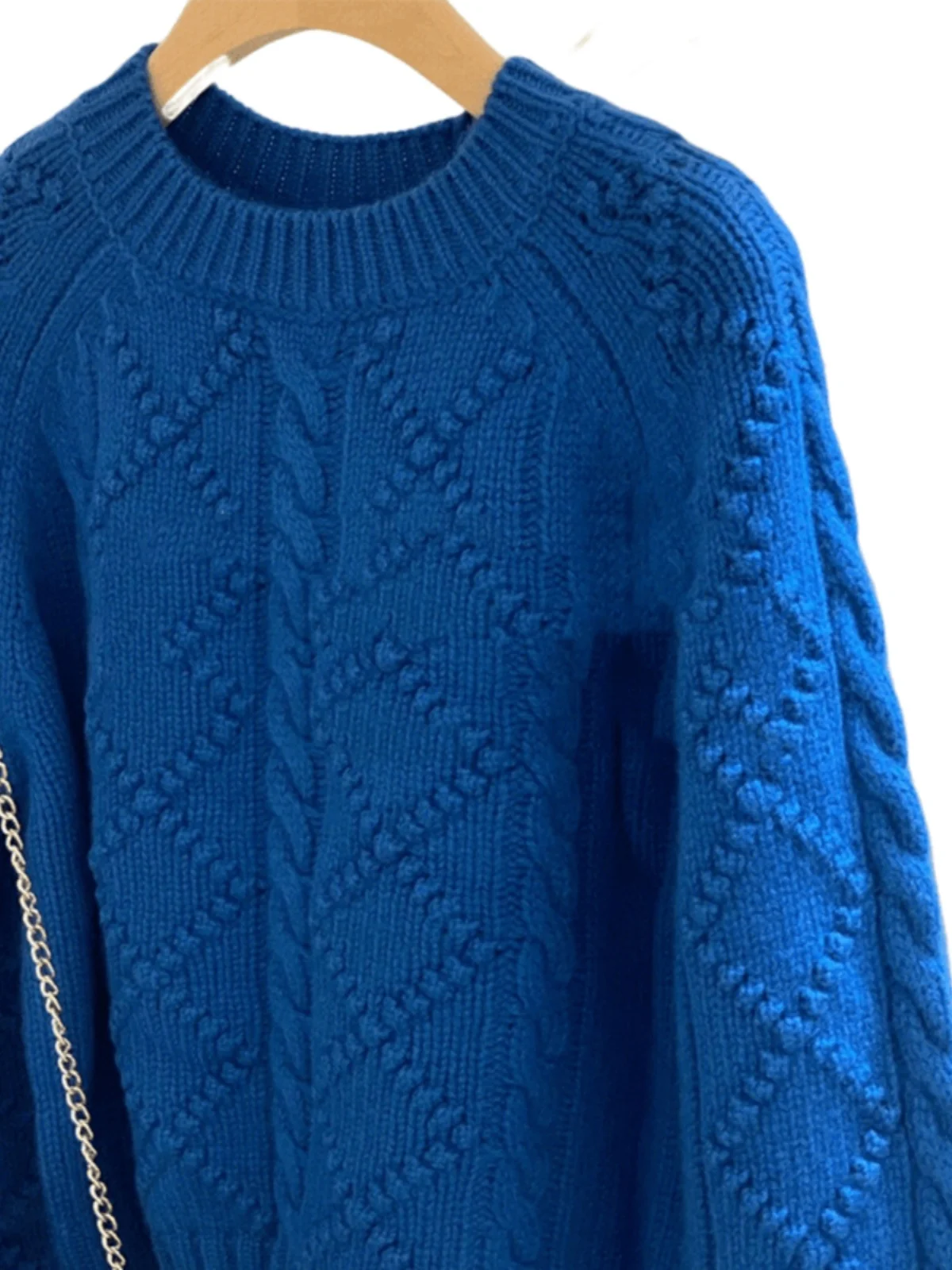 Европейские товары Heavy 2024 осенний новый синий свитер Klein Twist женская одежда Advanced