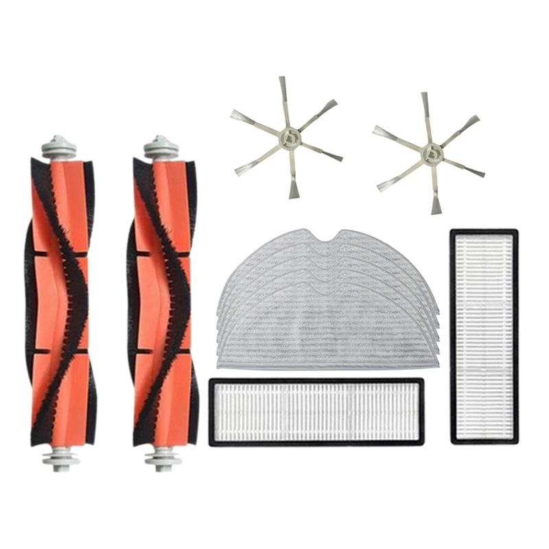 

AD-11Pcs моющаяся основная боковая щетка, фильтр НЕРА, ткань для швабры для робота-пылесоса Xiaomi Mijia 2C, Сменные запасные части