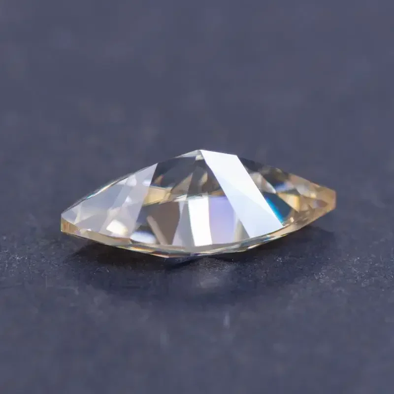 Moissanite Stone Tea Yellow Natural Color Marquise Shape Charms DIY Ring Necklace Earrings Main Materials with Certificate