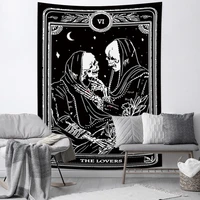 wedding skull tapestry divination witchcraft wall hanging living room decor aesthetic hippie psychedelic yoga bedroom blanket