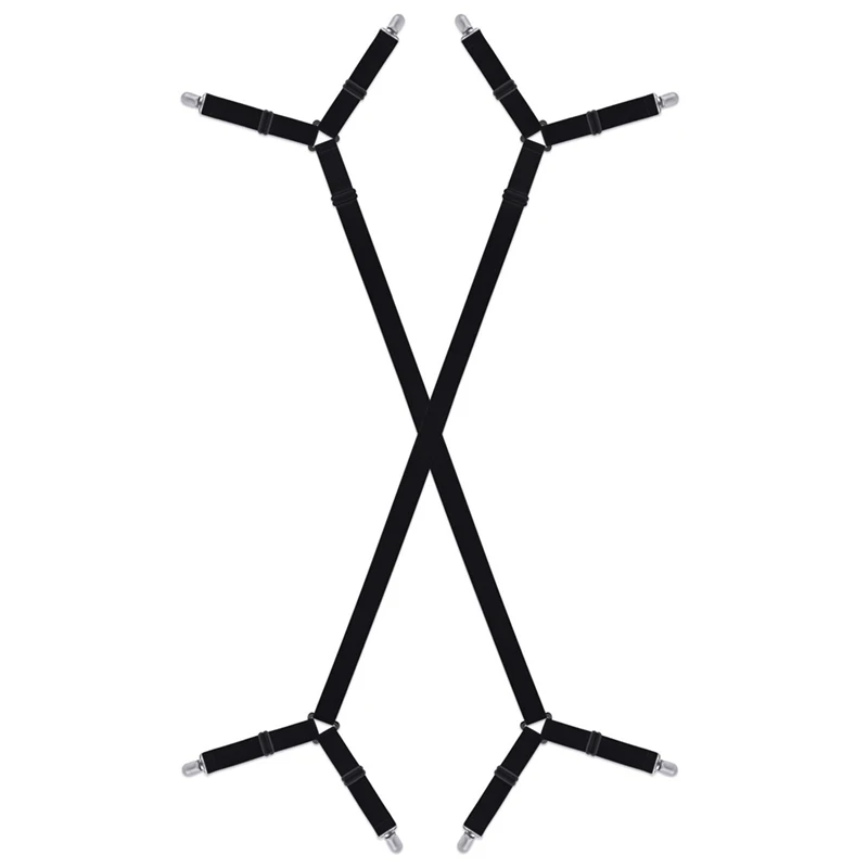 

Ремни для держателя простыни, подтяжки для кровати, регулируемые ремни крест-накрест, эластичная лента, 2 шт.