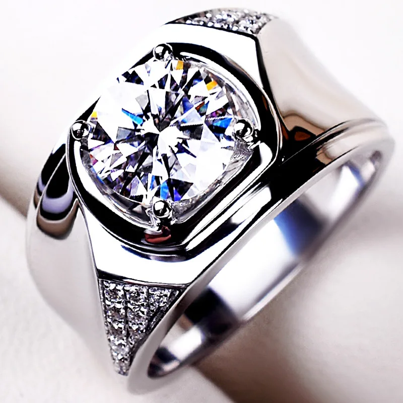 

S925 Silver Fashion Trendy Unique Mulberry Ring 1 Karat Diamond Ring