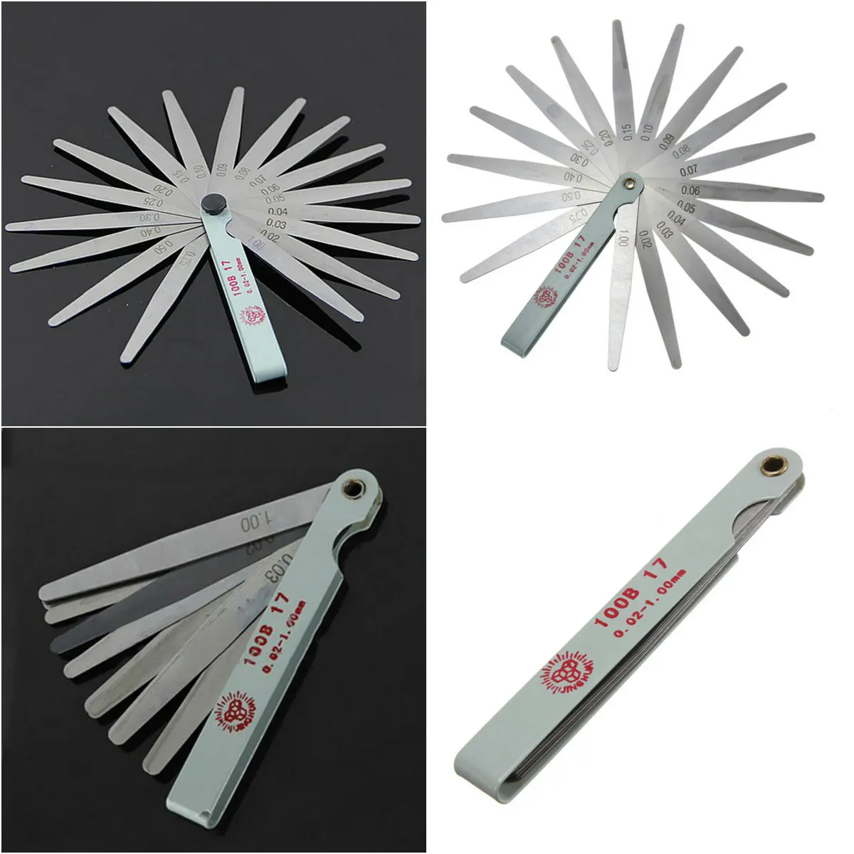 

1pc Feeler Gauge 17 New Blades Spark Plug Thickness Gap Metric Filler Feeler Gauge 0.02 to 1mm Useful Measurement Tool