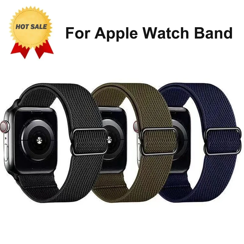 

Scrunchie Strap for Apple watch band 49mm 40mm 44mm 45mm 41mm 42mm 38mm Elastic Nylon solo Loop Bracelet iWatch serie 8 se 7 6 5