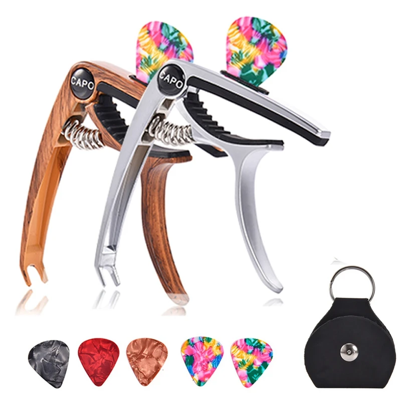 

Guitar Capo For Acoustic Electric Classical Guitars And Bass Ukulele Capo With Pick Guitar Accessories