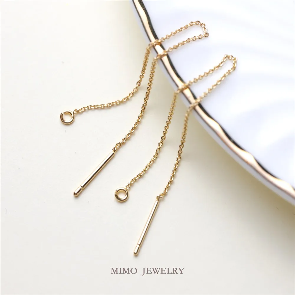 

MIMO JEWELRY Copper plated real gold round o very thin ear wire long earrings DIY earrings accessories semi-finished