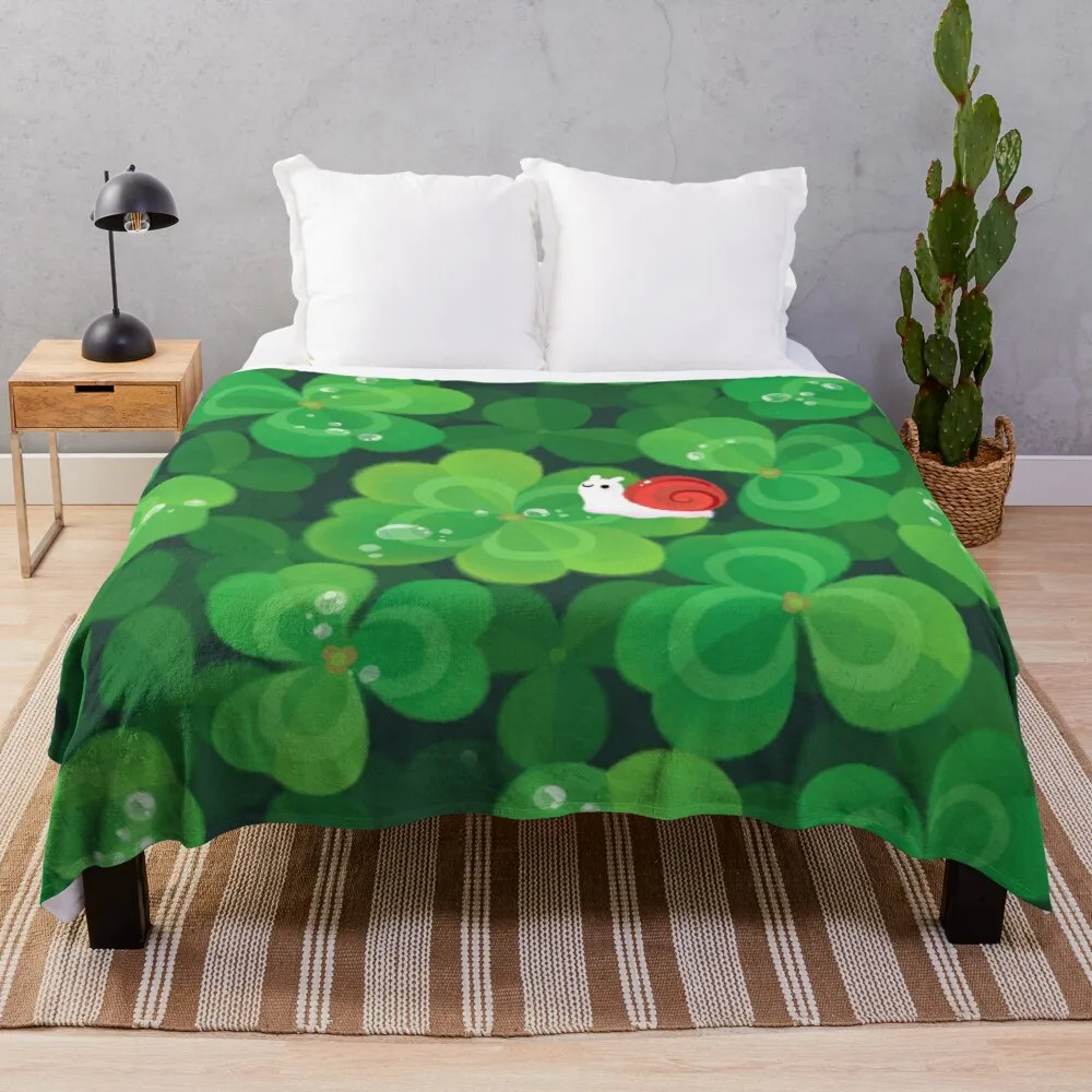 

Happy lucky snail Throw Blanket picnic blanket